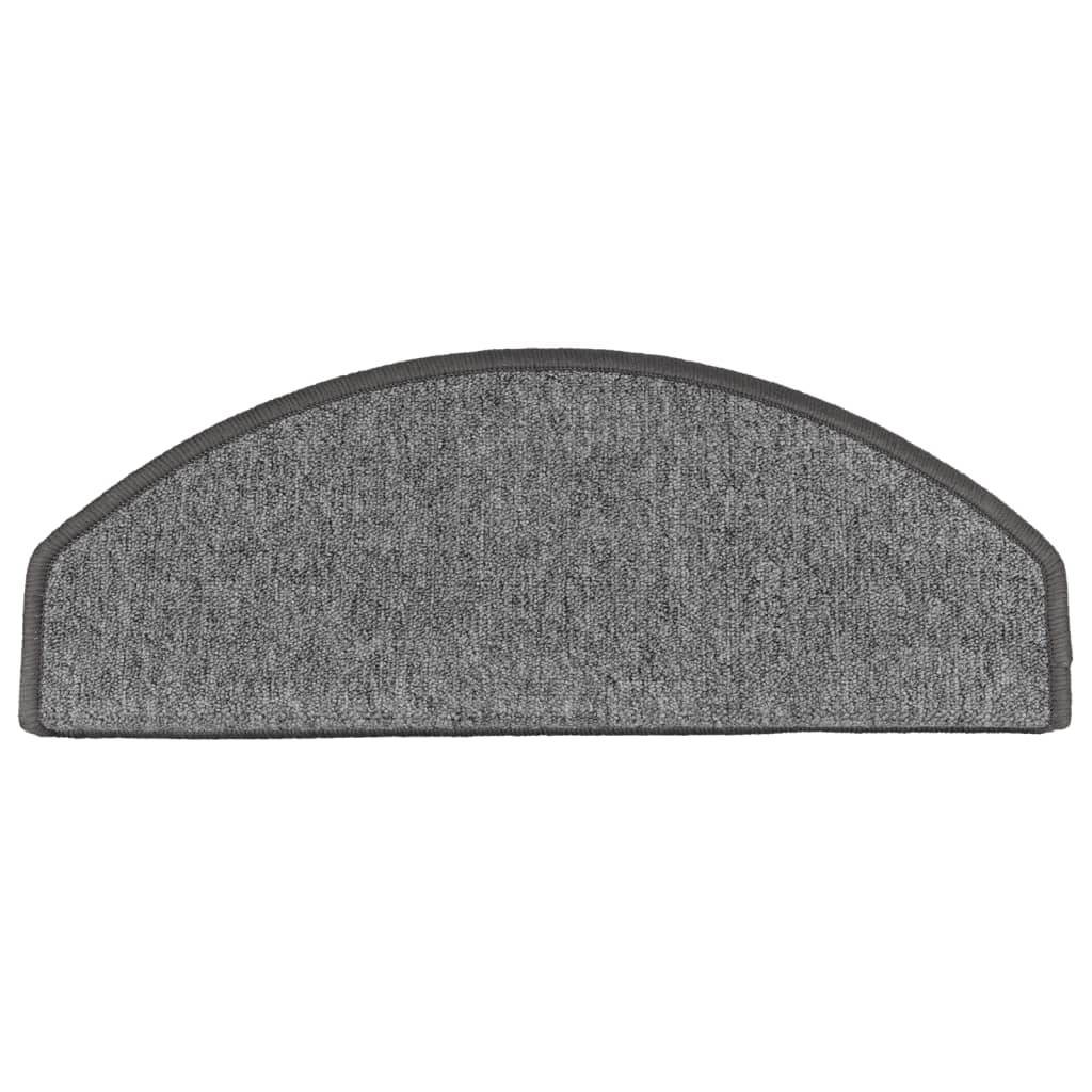 Tappetini per scale 10 pz 65x24x4 cm Grigio scuro Semicircolari Grandi 149753