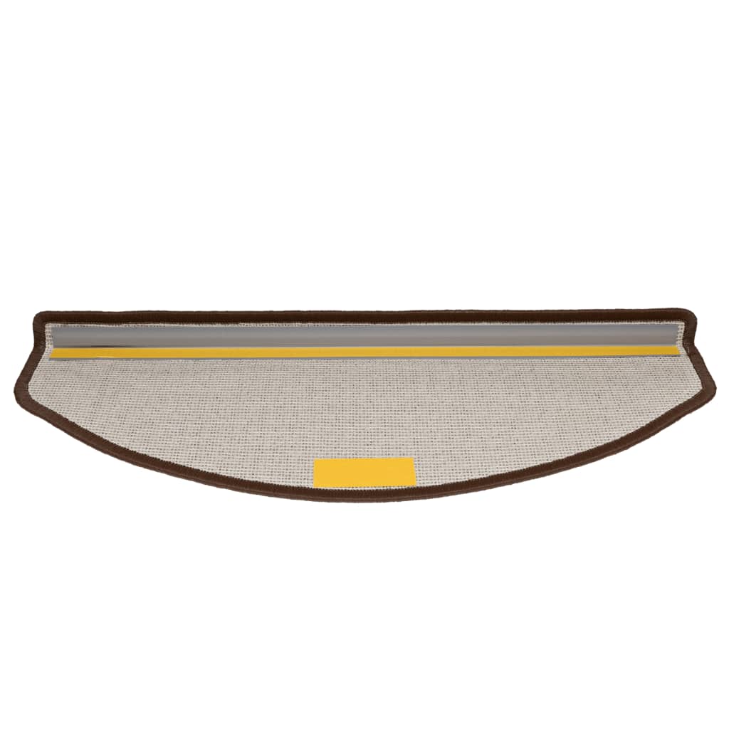 Tappetini per scale 10 pz 65x24x4 cm Marrone caffè Semicircolari Grandi 149759