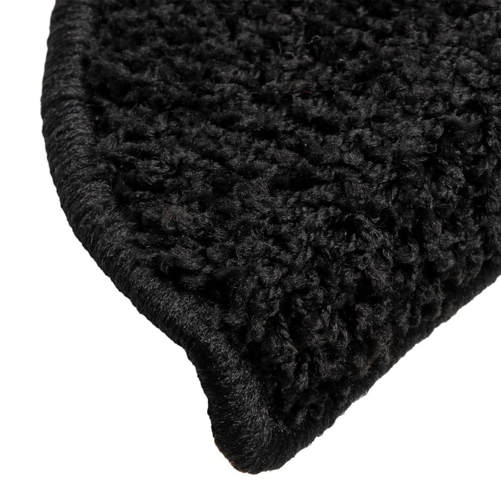 Tappetini per scale 10 pz 56x17x3 cm Nero Semicircolari 149785