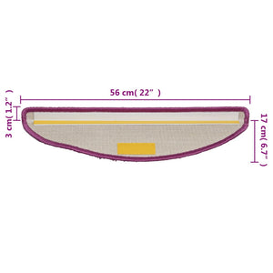 Tappetini per scale 10 pz 56x17x3 cm Viola Semicircolari 149793