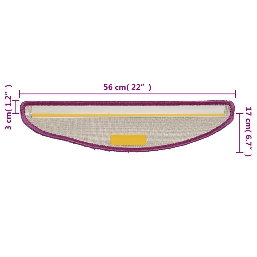 Tappetini per Scale 10 pz 56x20 cm Viola cod mxl 67631