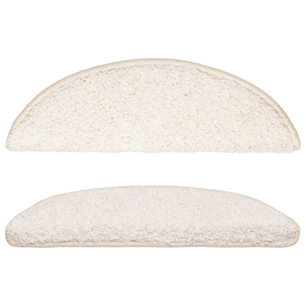 Tappetini per scale 10 pz 56x17x3 cm Bianco Semicircolari 149795