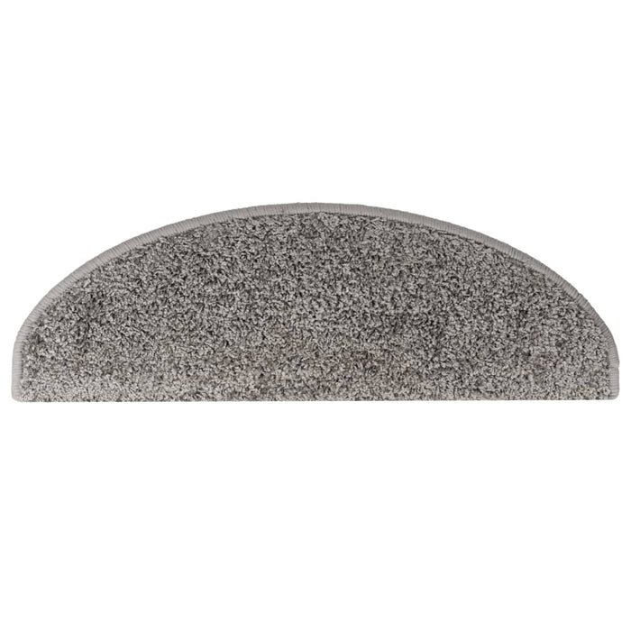 Tappetini per scale 10 pz 65x21x4 cm Grigio Semicircolari Grandi 149799