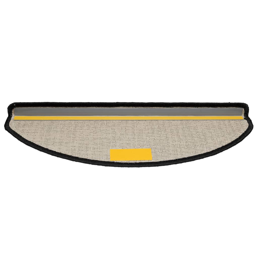 Tappetini per scale 10 pz 65x21x4 cm Nero Semicircolari Grandi 149801