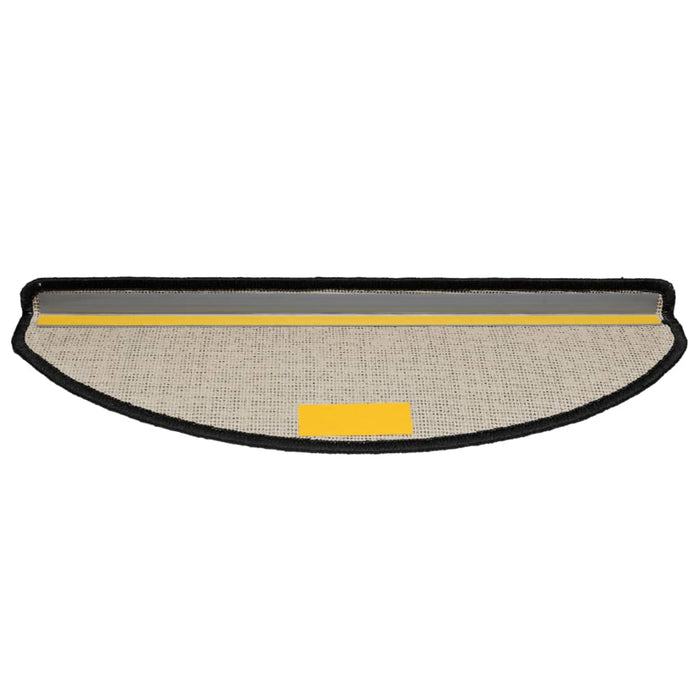 Tappetini per scale 10 pz 65x21x4 cm Nero Semicircolari Grandi 149801