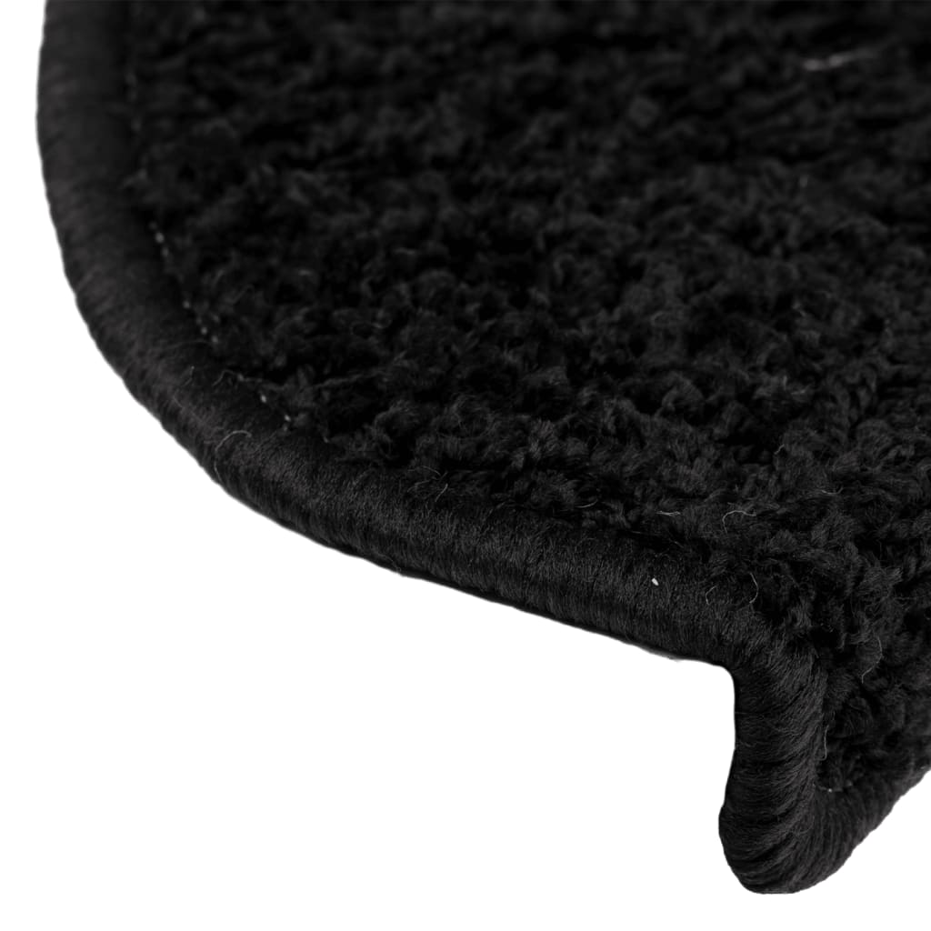 Tappetini per scale 10 pz 65x21x4 cm Nero Semicircolari Grandi 149801