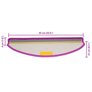 Tappetini per scale 10 pz 65x21x4 cm Viola Semicircolari Grandi 149809