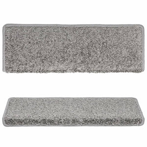 Tappetini per scale 10 pz 65x21x4 cm Grigio Bordo rettangolare 149815