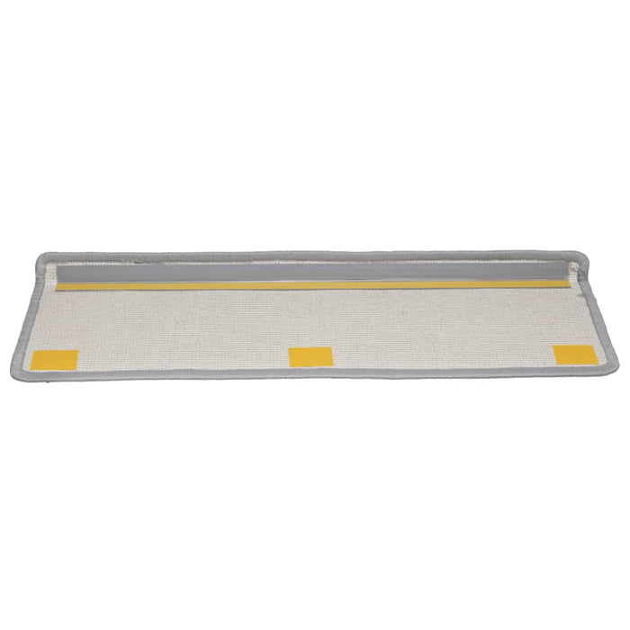 Tappetini per scale 10 pz 65x21x4 cm Grigio Bordo rettangolare 149815