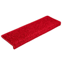 Tappetini per scale 10 pz 65x21x4 cm Rosso Bordo rettangolare 149829