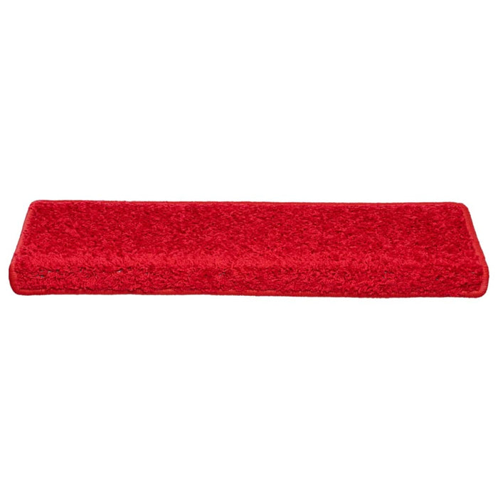 Tappetini per scale 10 pz 65x21x4 cm Rosso Bordo rettangolare 149829