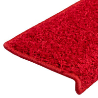 Tappetini per scale 10 pz 65x21x4 cm Rosso Bordo rettangolare 149829