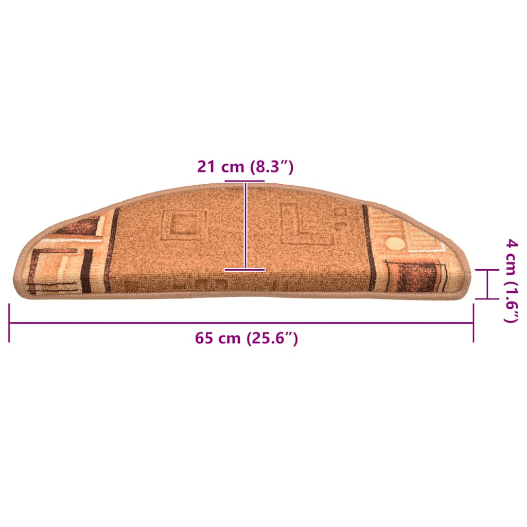Tappetini per Scale Autoadesivi 5 pz 65x21x4 cm Beige 149832