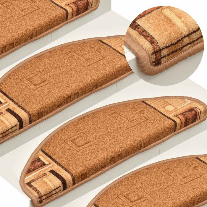 Tappetini per Scale Autoadesivi 10 pz 65x21x4 cm Beige 149833