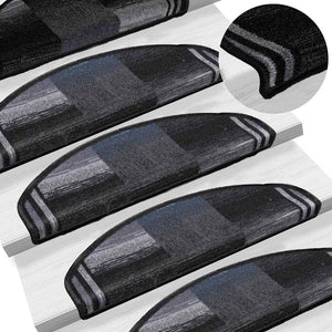 Tappetini per Scale Autoadesivi 5 pz 65x21x4 cm Nero e Grigio 149834