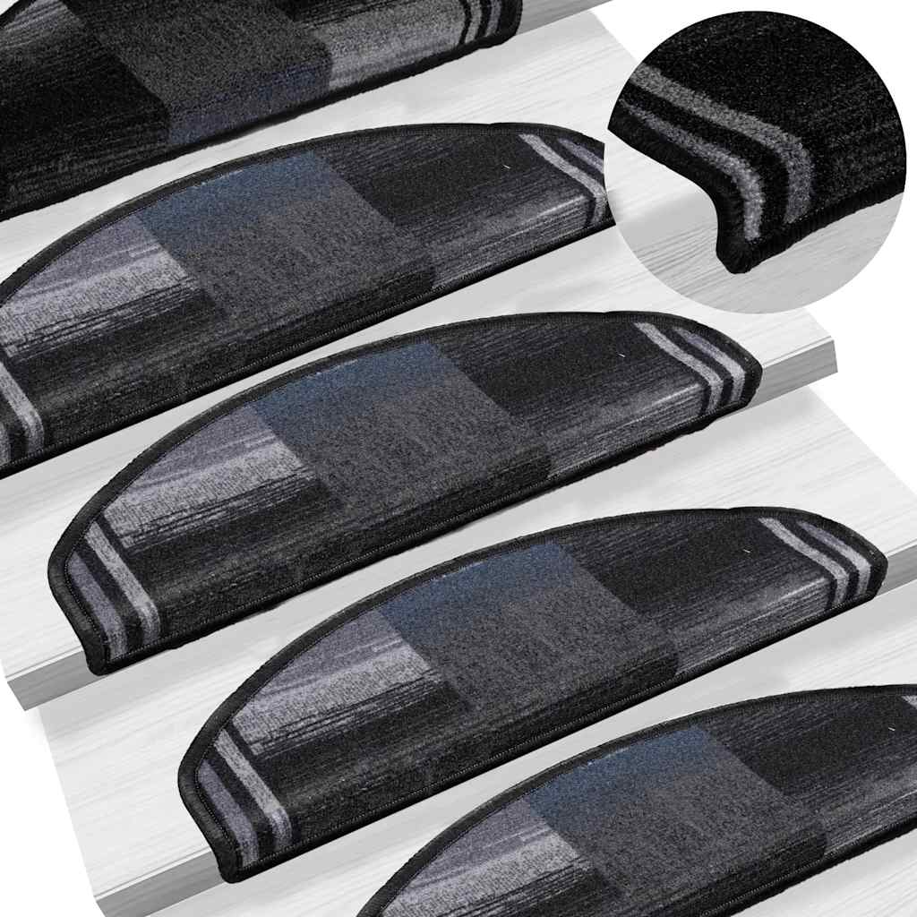 Tappetini per Scale Autoadesivi 5 pz 65x21x4 cm Nero e Grigio