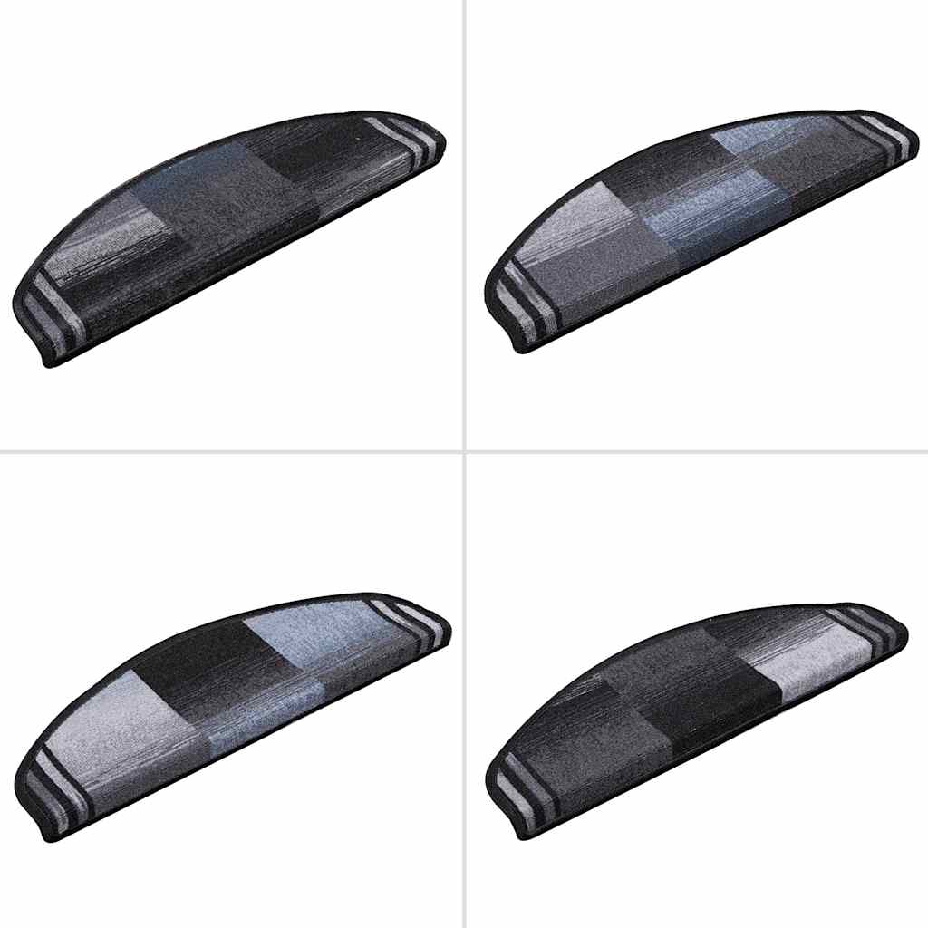 Tappetini per Scale Autoadesivi 10 pz 65x21x4 cm Nero e Grigio 149835