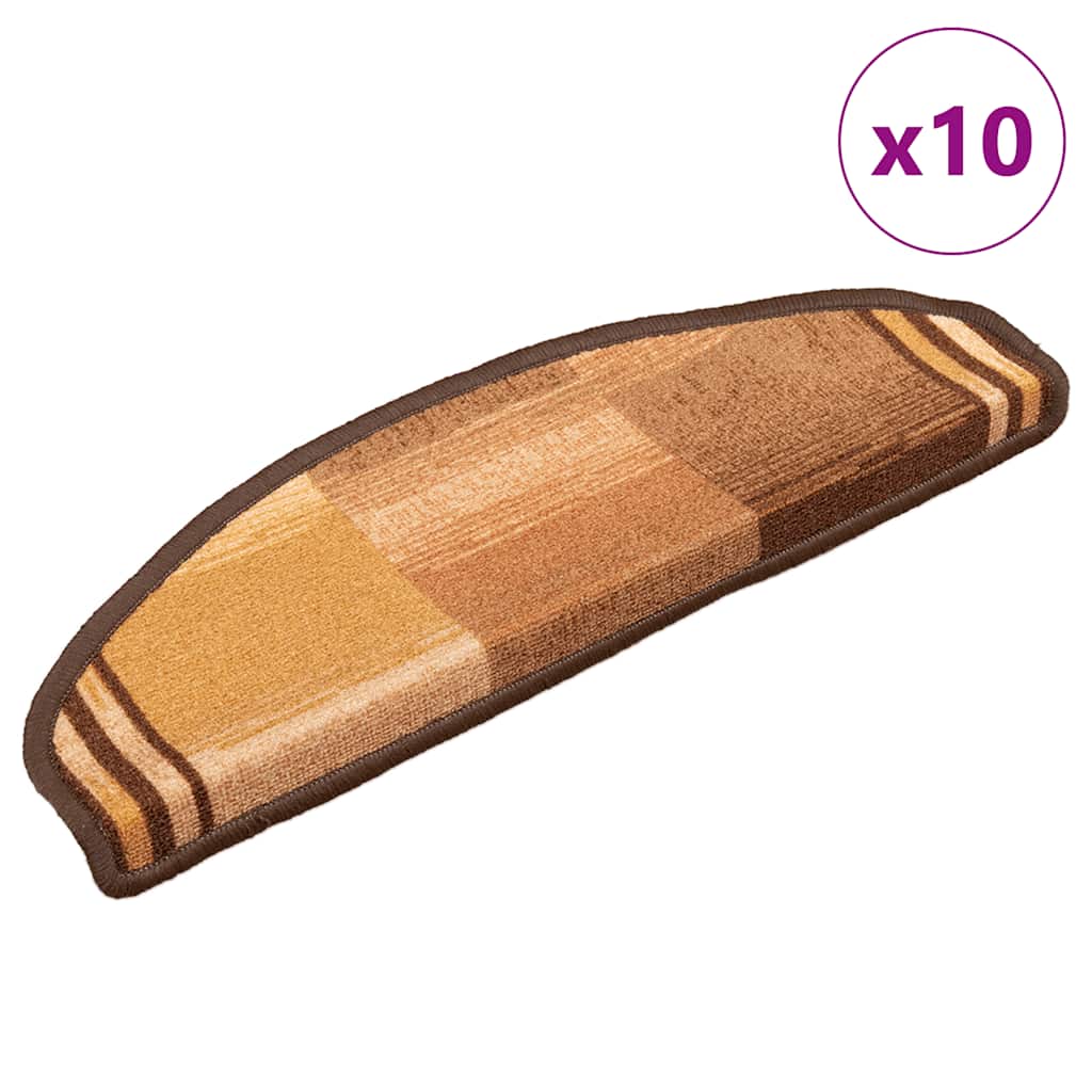 Tappetini per Scale Autoadesivi 10pz 65x21x4 cm Marroni
