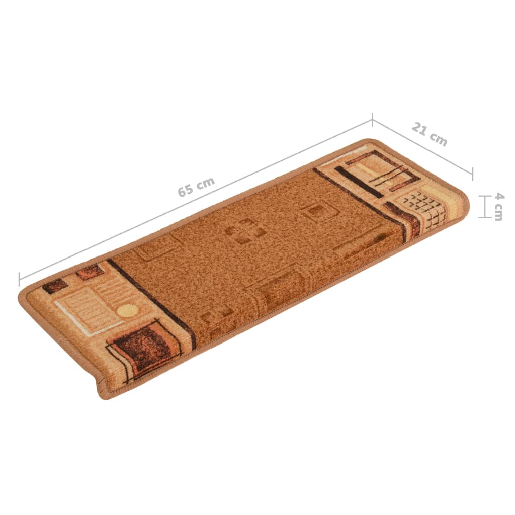 Tappetini per Scale Autoadesivi 10 pz 65x21x4 cm Beige 149841