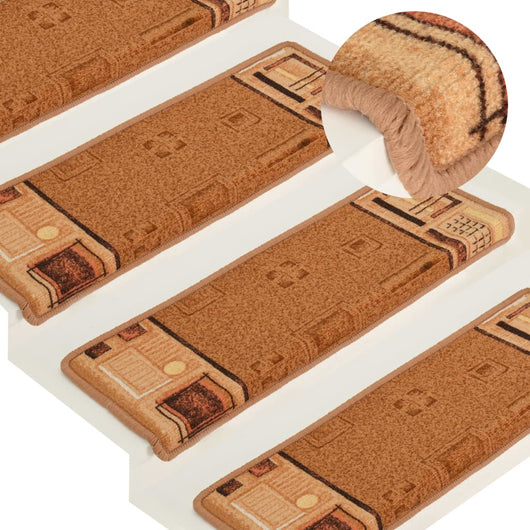 Tappetini per Scale Autoadesivi 10 pz 65x21x4 cm Beige 149841