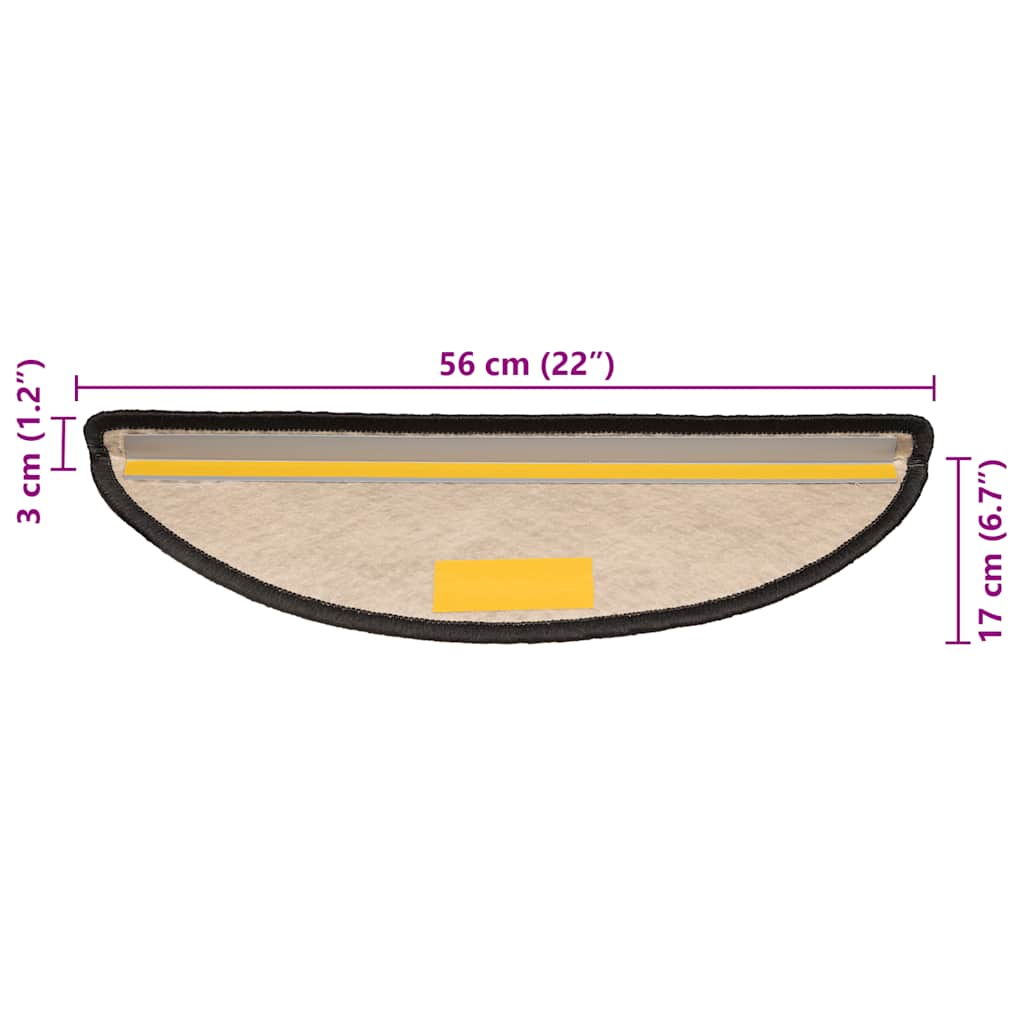 Tappeti Autoadesivi Scale Aspetto Sisal 15 pz 56x17x3 cm 326861