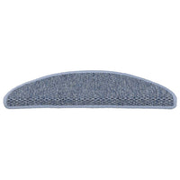 Tappeti Autoadesivi per Scale Aspetto Sisal 15pz 56x17x3 cm Blu 326862