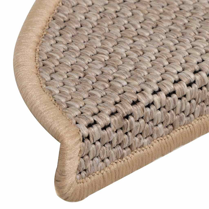 Tappeti Adesivi Scale Aspetto Sisal 15pz 56x17x3cm Beige Chiaro 326868