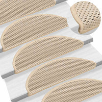 Tappeti Autoadesivi Scale Aspetto Sisal 15pz 56x17x3 cm Berbero 326869