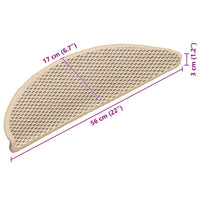 Tappeti Autoadesivi Scale Aspetto Sisal 15pz 56x17x3 cm Berbero 326869