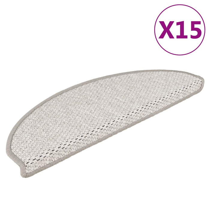 Tappeti Autoadesivi Scale Aspetto Sisal 15 pz 65x21x4cm Platino
