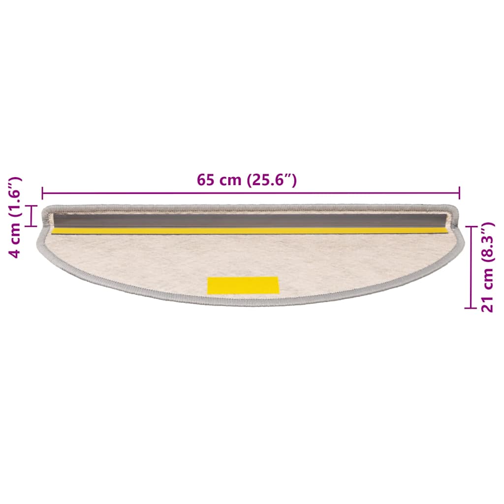 Tappeti Autoadesivi Scale Aspetto Sisal 15 pz 65x21x4cm Platino