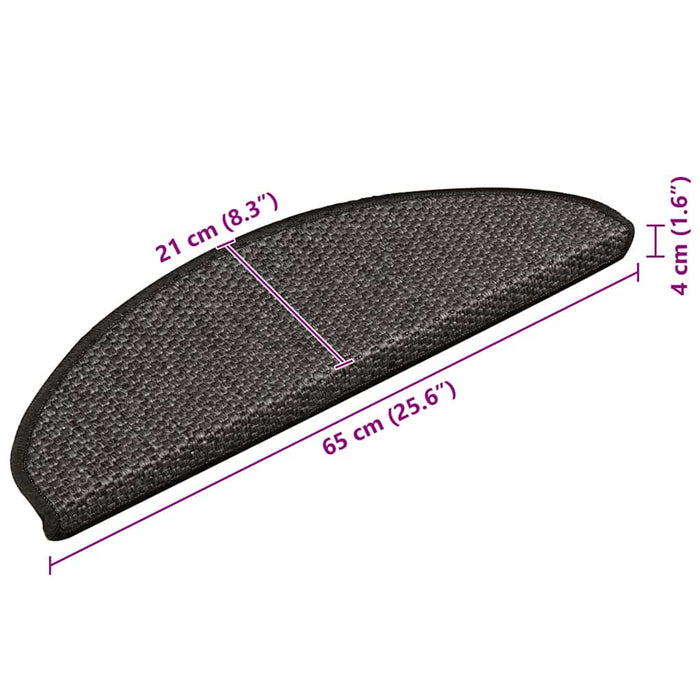 Tappeti Autoadesivi Scale Aspetto Sisal 15pz 65x21x4 Antracite