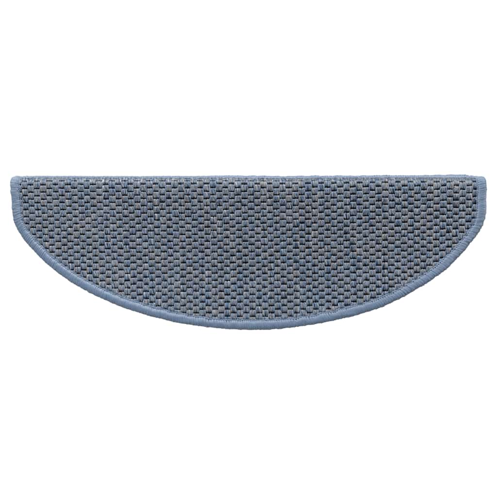 Tappeti Autoadesivi Scale Aspetto Sisal 15 pz 65x21x4 cm Blu 326874