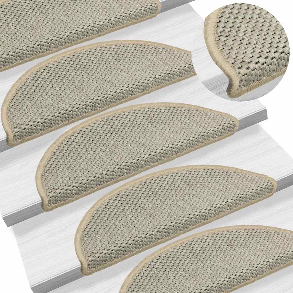 Tappeti Autoadesivi Scale Aspetto Sisal 15 pz 65x25cm Grigi cod mxl 69110