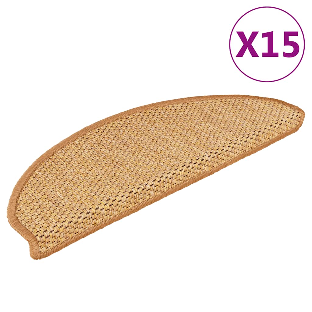 Tappeti Autoadesivi Scale Aspetto Sisal 15pz 65x25 cm Arancione cod mxl 69888