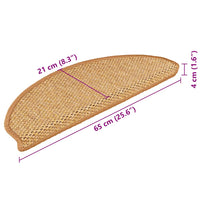 Tappeti Autoadesivi Scale Aspetto Sisal 15pz 65x21x4 Sisal 326877