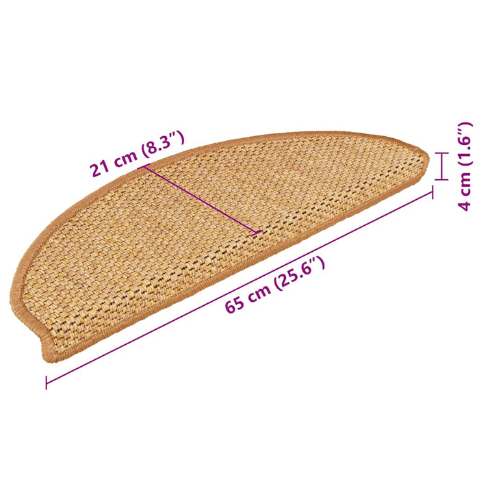 Tappeti Autoadesivi Scale Aspetto Sisal 15pz 65x21x4 Sisal 326877