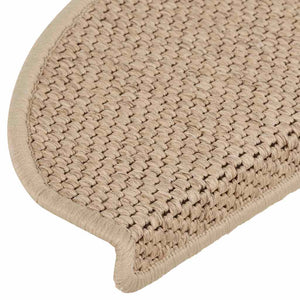 vidaXL Tappeti Autoadesivi Scale Aspetto Sisal 15 pz 65x21x4 cm Sabbia