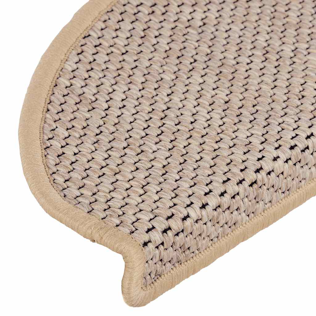 Tappeti Adesivi Scale Aspetto Sisal 15 pz 65x25 cm Beige Chiaro cod mxl 71050