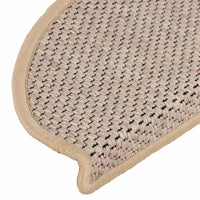 Tappeti Adesivi Scale Aspetto Sisal 15pz 65x21x4cm Beige Chiaro 326880
