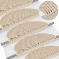 Tappeti Autoadesivi Scale Aspetto Sisal 15 pz 65x21x4cm Berbero 326881