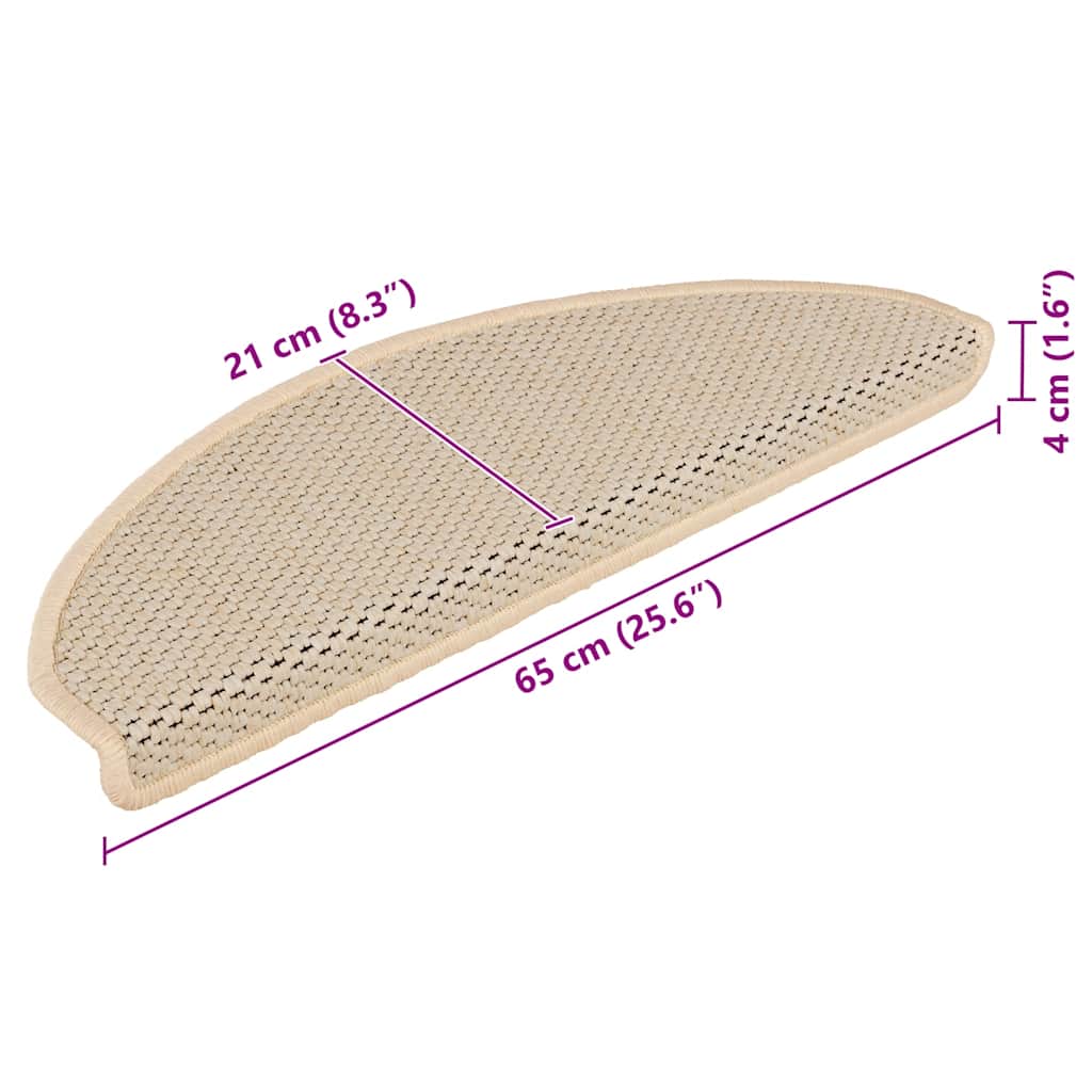 Tappeti Autoadesivi Scale Aspetto Sisal 15 pz 65x21x4cm Berbero 326881