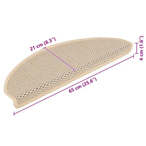Tappeti Autoadesivi Scale Aspetto Sisal 15 pz 65x21x4cm Berbero 326881