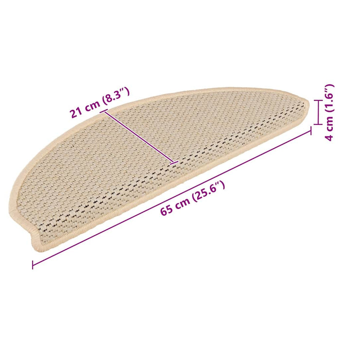 Tappeti Autoadesivi Scale Aspetto Sisal 15 pz 65x21x4cm Berbero 326881