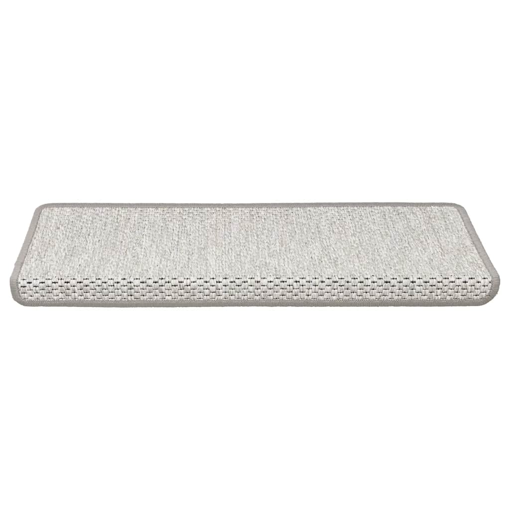 Tappeti Autoadesivi Scale Aspetto Sisal 15 pz 65x21x4cm Platino 326882