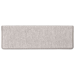 Tappeti Autoadesivi Scale Aspetto Sisal 15 pz 65x21x4cm Platino 326882