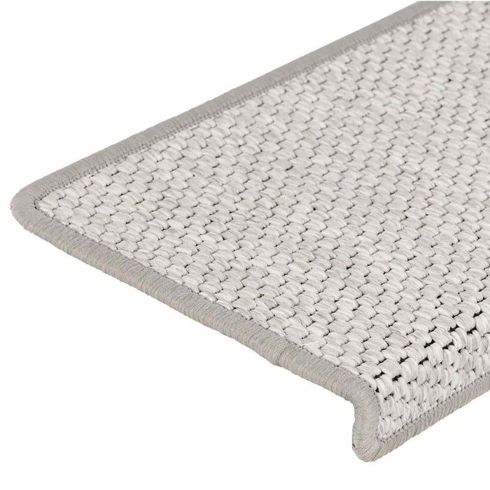 Tappeti Autoadesivi Scale Aspetto Sisal 15 pz 65x21x4cm Platino 326882