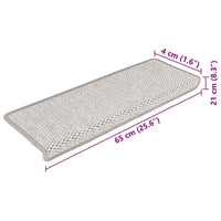Tappeti Autoadesivi Scale Aspetto Sisal 15 pz 65x21x4cm Platino 326882