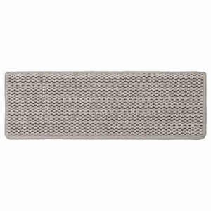 Tappeti Autoadesivi Scale Aspetto Sisal 15 pz 65x21x4cm Argento 326883