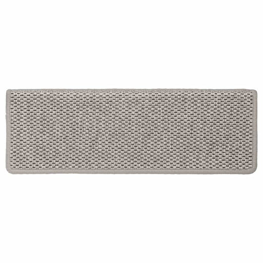 Tappeti Autoadesivi Scale Aspetto Sisal 15 pz 65x21x4cm Argento 326883
